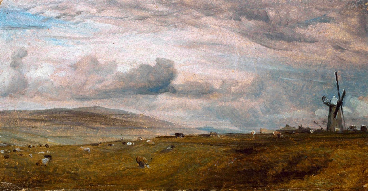John Constable, landschap met windmolen bij Brighton, 1824. Foto: Teylers Museum. Collectie Victoria and Albert Museum, Londen.