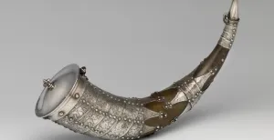 Vikingen brute barbaren? Volgens Fries Museum niet Scandinavische hoorn in gebruik als reliekhouder, 900-1000. RK parochie Onze-Lieve-Vrouw-Tenhemelopneming, Maastricht. Foto: Fries Museum © Tom Haartsen.