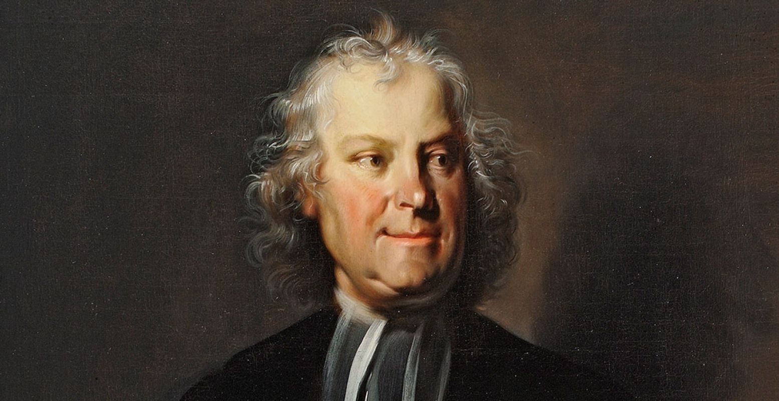 Herman Boerhaave, deel van een portret door Aert de Gelder, gecropt voor DagjeWeg.NL. Foto: Collectie Amsterdams Museum